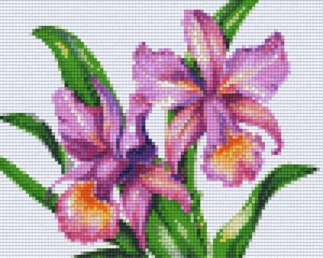 Purple Daffodils Four [4] Baseplate PixelHobby Mini-mosaic Art Kit image 0